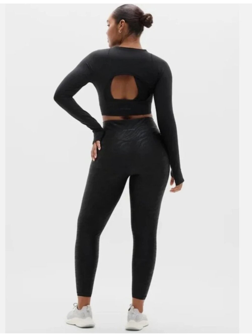 NWT Athleta X Simone Biles Liquid Shine Emboss Elation 7/8 Tight Leggings Zebra